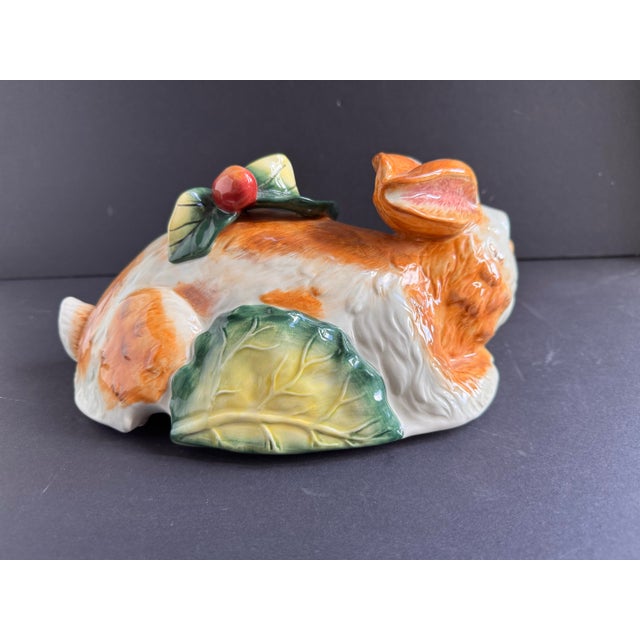 1990s Fitz and Floyd Rabbit Tureen With Ladle For Sale - Image 9 of 12