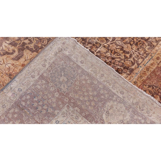 Textile Early 20th Century Indian Chocolate Brown Handmade Wool Carpet For Sale - Image 7 of 8