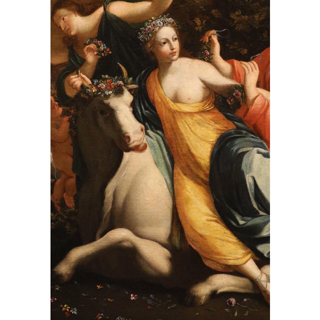 Follower of Simon Vouet, Nude The Rape of Europa, 18th Century Oil Painting on Canvas, Framed For Sale - Image 4 of 16