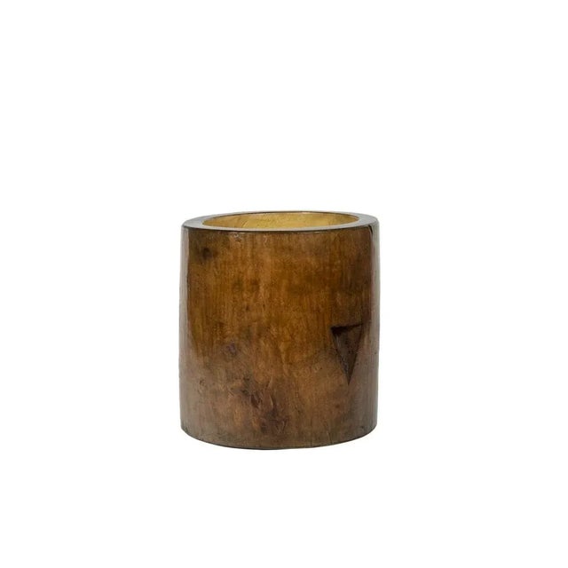 Gold Mortar in Fruit Wood, 1950s For Sale - Image 8 of 8