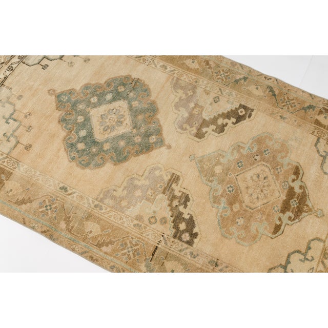 Tan Geometric Anatolia Vintage Carpet For Sale - Image 8 of 10