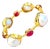 Bochic “Capri” Vintage Ruby & South Sea Pearl Bangle in 18K Gold & Silver For Sale