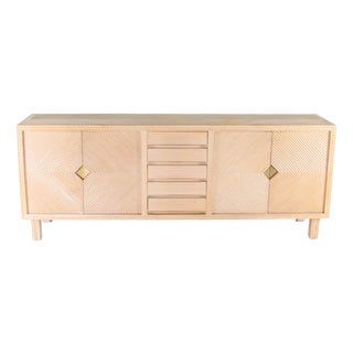 Rattan and Brass Sideboard, 1970s For Sale