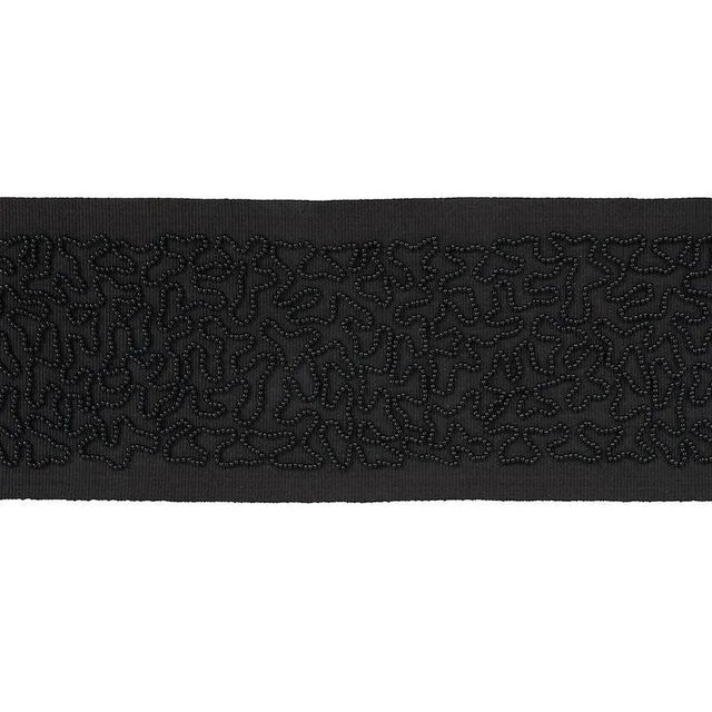 Contemporary Sample - Schumacher Vermicelli Beaded Tape in Black For Sale - Image 3 of 3