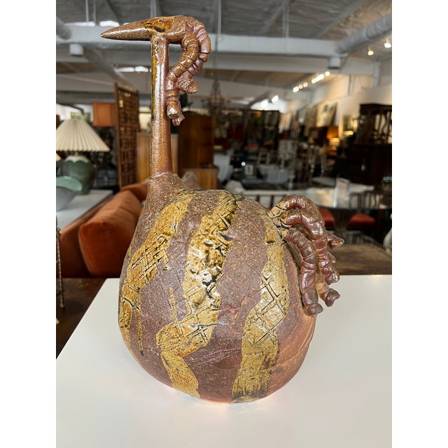 Beautiful glazed pottery, signed on the bottom.