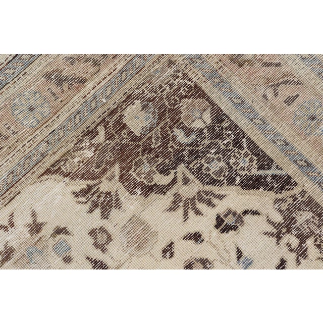 Brown Vintage Oushak Rug With Intricate Medallion in Brown and Ivory 4'8 X 7'2 For Sale - Image 8 of 14