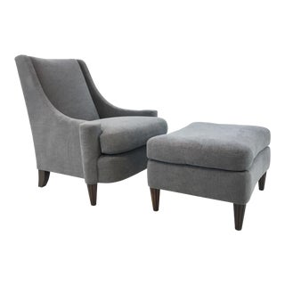 Barbara Barry for Henredon Modern Gray Joan Chair and Ottoman For Sale