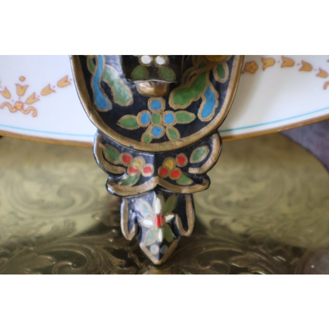Pair of Vintage Indian Hand-Painted Floral Wood Wall Bracket Shelves For Sale - Image 12 of 15