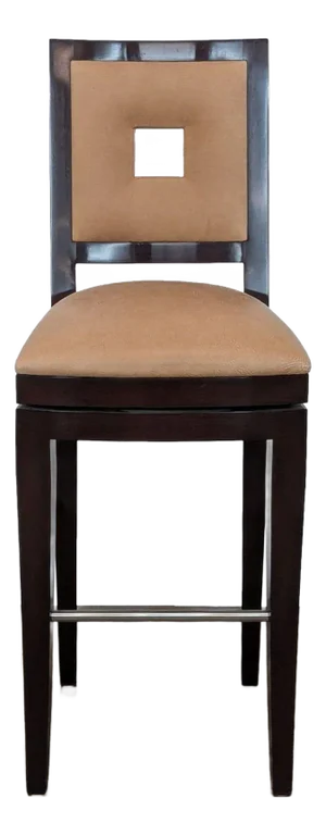 Berman Rosetti Grid Swivel Leather Bar Stool