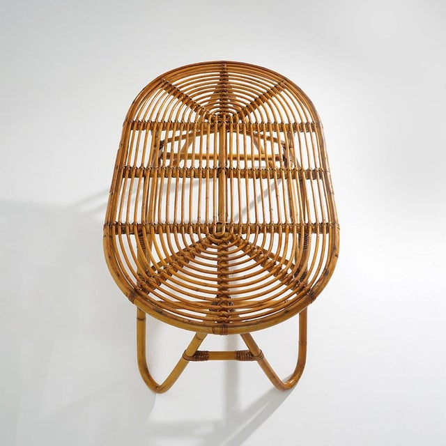 Wood Wicker Coffee Table with Oval Top, 1950s For Sale - Image 7 of 15