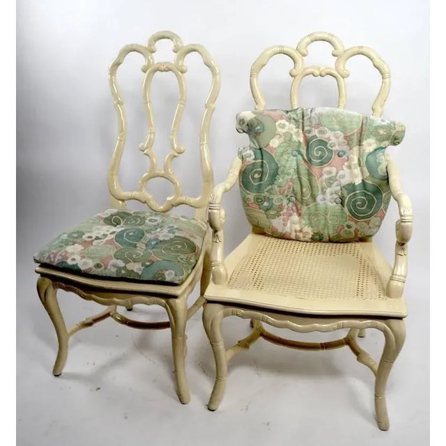 Set of Six White Lacquer Queen Anne Dining Chairs For Sale - Image 9 of 11