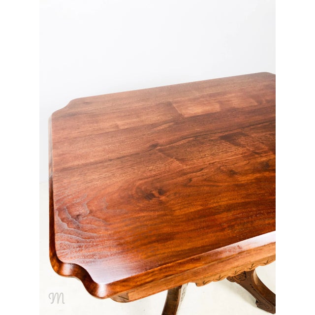 Antique Eastlake Mahogany & Walnut Parlor Table C.1890 For Sale - Image 10 of 10
