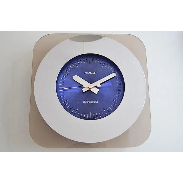 Blue Space Age Wall Clock from Kienzle, 1970s For Sale - Image 8 of 8