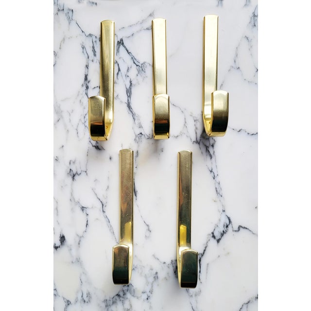 Mid-Century Modern Modernist Austrian Aluminium Wall Hooks, 1950s, Set of 5 For Sale - Image 3 of 11