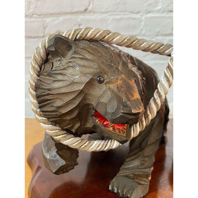 1970s Vintage Japanese Kintarō Doll with Carved Wooden Bear, 1970s For Sale - Image 5 of 12