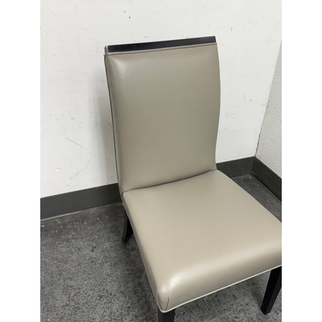 Contemporary Swaim Vibe Leather Side Chair For Sale - Image 3 of 12
