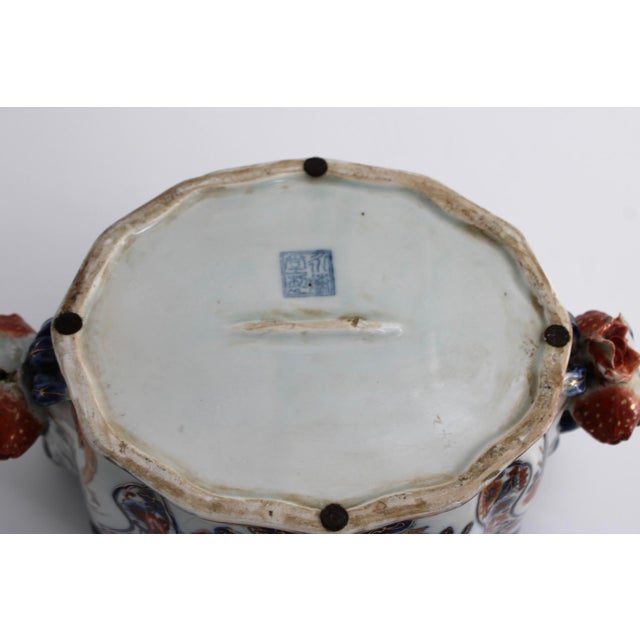 Antique Meiji Japanese Kutani Porcelain Centerpiece Bowl Jardiniere, C1900 For Sale In Dallas - Image 6 of 11