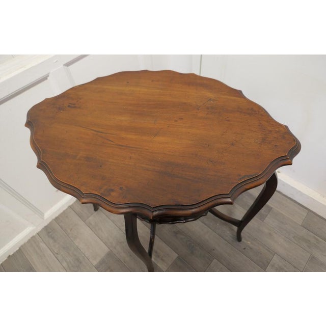 Oval Shaped Walnut Occasional Table with Undertier, 1900s For Sale - Image 3 of 8