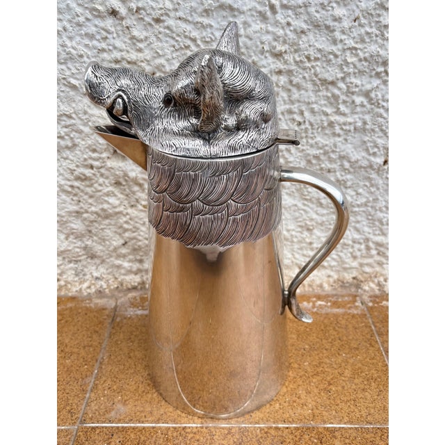 Large Mid 20th Century Boar's Head Jug By F. Valenti, Circa 1960 For Sale - Image 9 of 15