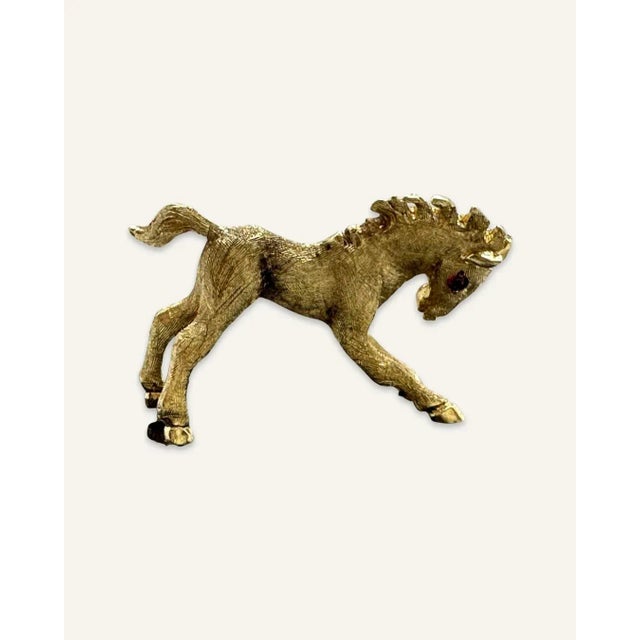 Gold 1960s Tiny 14k Freestanding Cartier Foal on Agate Base For Sale - Image 8 of 10
