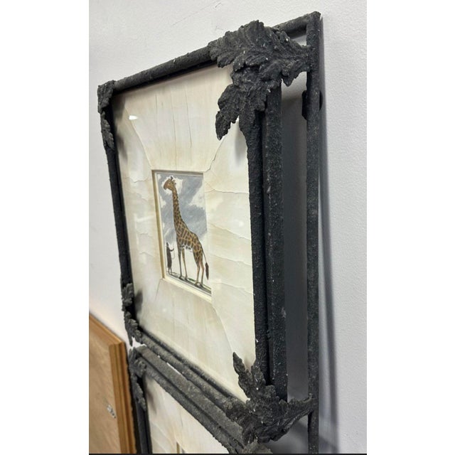 African John Richard Triple Safari Animals Wrought Iron Wall Art For Sale - Image 3 of 8