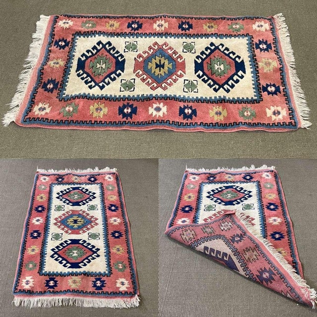 Handmade wool rug - 1.40m x 85cm