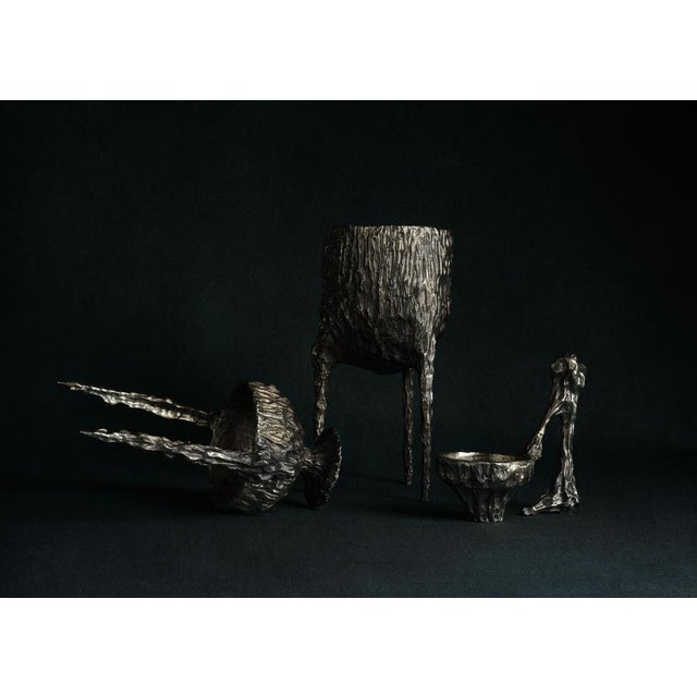 Metal Omnia Vanitas Vanité 22 Candelabra in Patinated Cast Bronze by William Guillon For Sale - Image 7 of 11