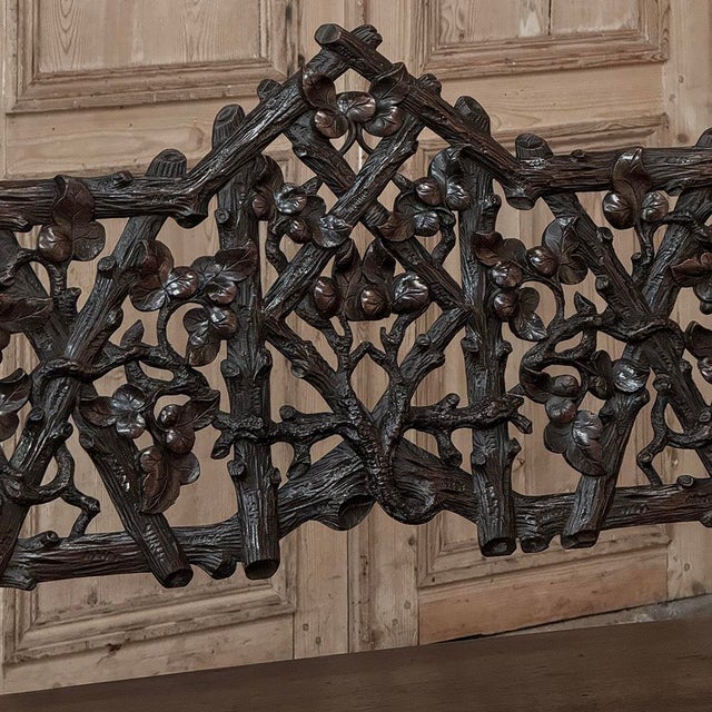19th Century French Black Forest Carved Oak Hall Bench For Sale - Image 9 of 18