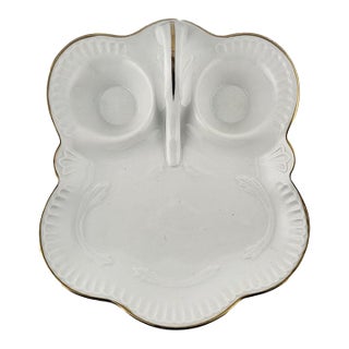 Mid-Century Modern Gerold Porzellan Bavaria Owl Relish Tray With Gold Trim For Sale