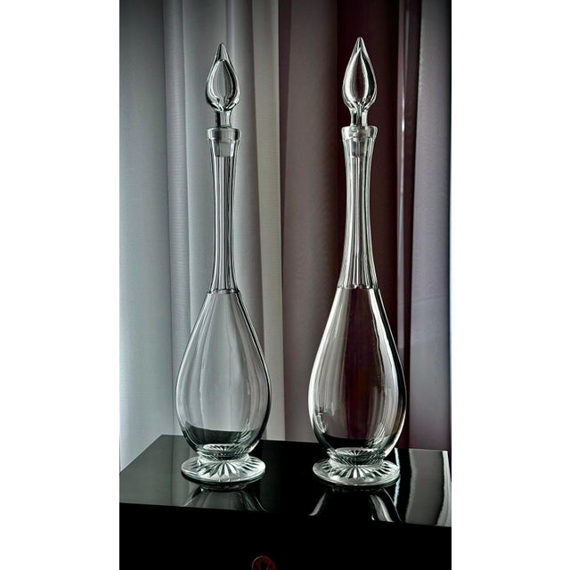 Glass Antique Clear Glass Teardrop Decanters, 1890s, Set of 2 For Sale - Image 7 of 16