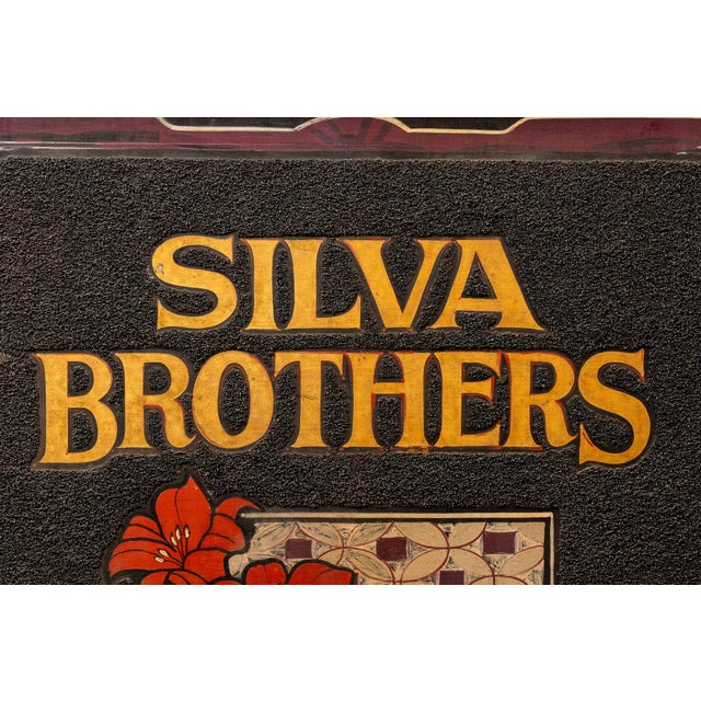 American Vintage Silva Brothers Florists Double-Sided Schmaltz Sign For Sale - Image 3 of 14