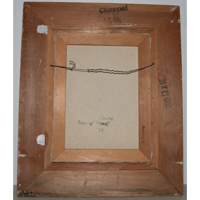 Textile Woman With a Parasol - Madame Monet and Her Son Oil Painting C.1978 For Sale - Image 7 of 8