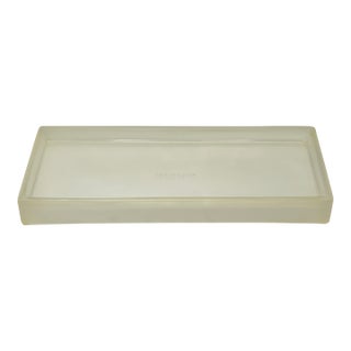 Waterworks Frosted Glass Vanity Tray With Raised Edge For Sale