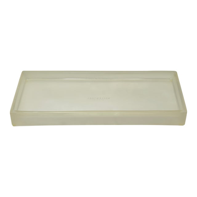 Waterworks Frosted Glass Vanity Tray With Raised Edge For Sale