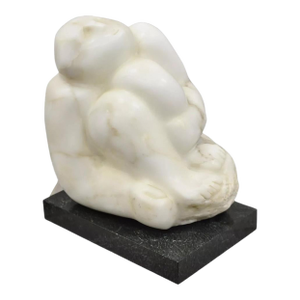 Sheryl C. Benjamin Marble Nude Figure Abstract Sculpture on Marble Base