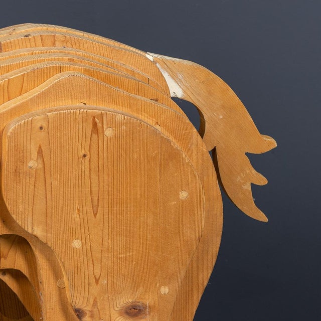 Italian Artist, Multi Layer Horse Sculpture, 1980s, Wood For Sale - Image 9 of 16