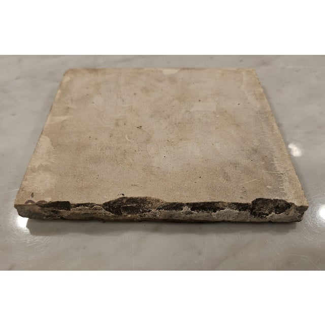 Ceramic J.& G. L. Oliver Green Encaustic Art Tile For Sale - Image 7 of 8