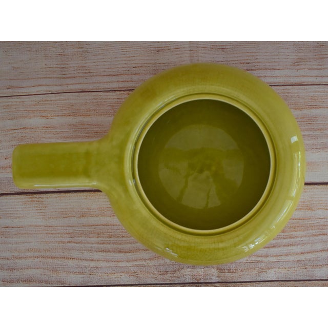 Avocado Vintage 1950s Russel Wright Steubenville Avocado Green Casserole With Stick Handle For Sale - Image 8 of 13