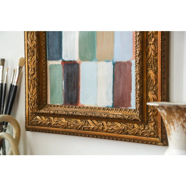 2020s Original Framed Abstract Painting in Antique Gold Bronze Frame For Sale - Image 5 of 13