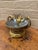 Art Deco 1940s Hollywood Regency Brass and Chrome Floral Ashtray For Sale - Image 3 of 12