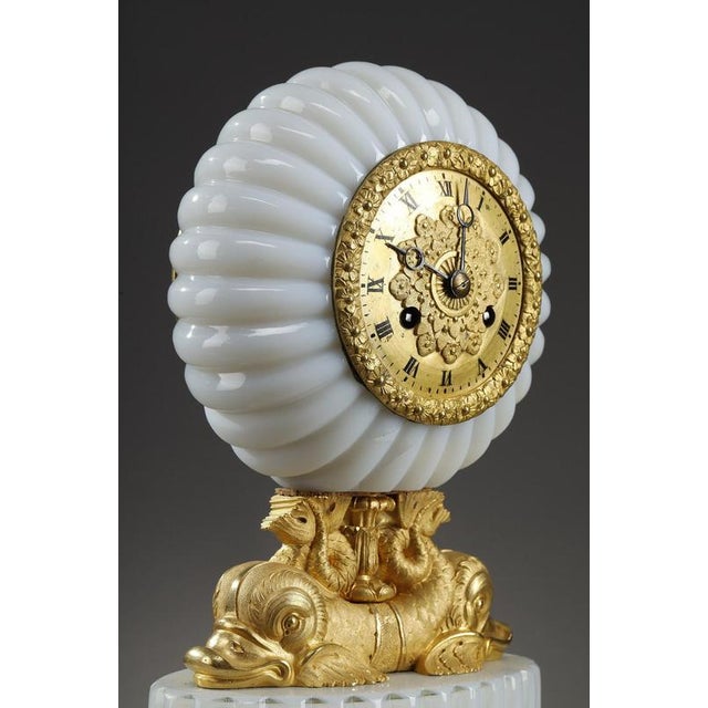 Gold Charles X Opaline Clock with Dolphins, 1820 For Sale - Image 8 of 18