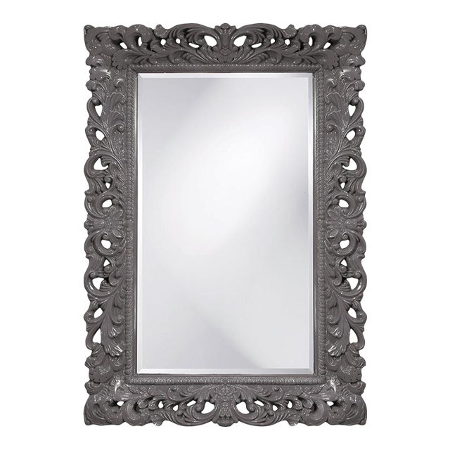 Barcelona Mirror - Glossy Charcoal For Sale