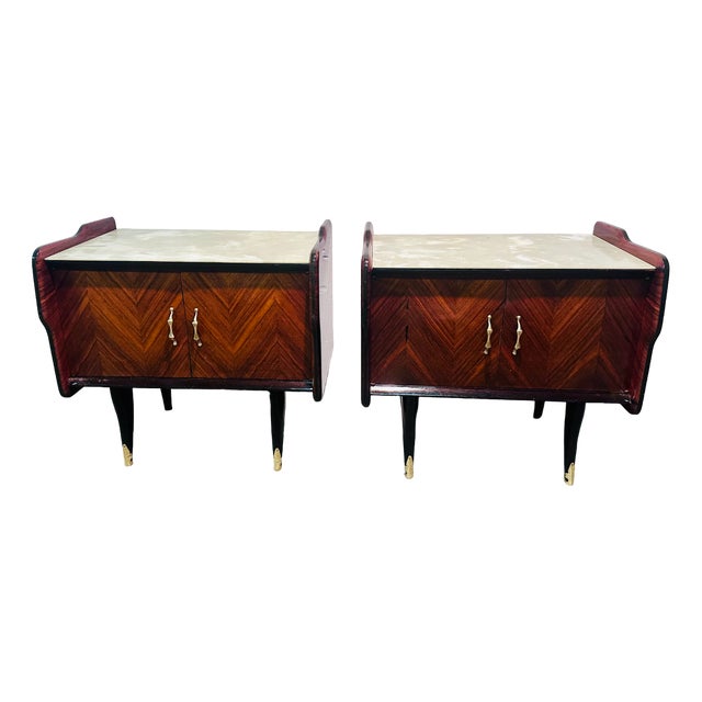 Rosewood Bedside Tables, Set of 2 For Sale