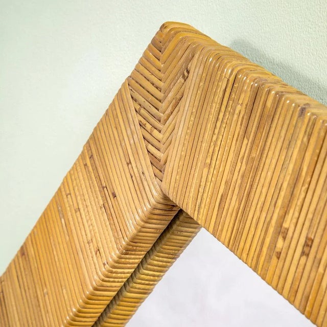 Wall Mirror in Bamboo and Rattan from Vivai del Sud, 1970s For Sale - Image 6 of 8