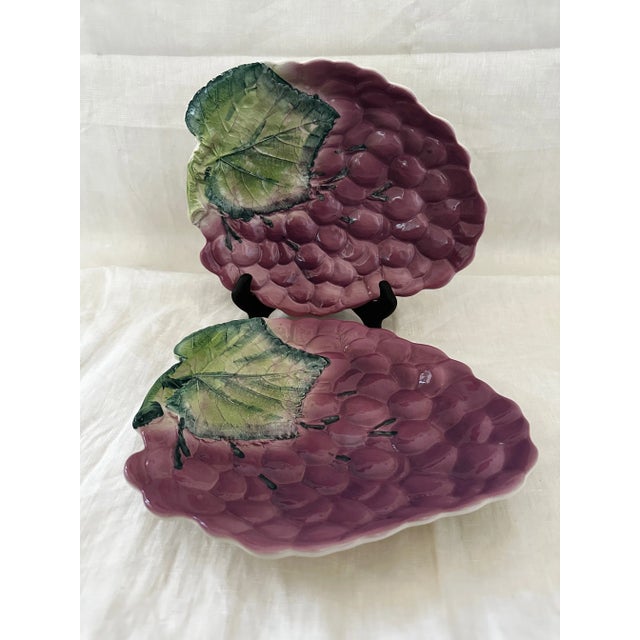 Italian Pottery #9873 Textured Grape Plates-A Pair For Sale In Palm Springs - Image 6 of 6