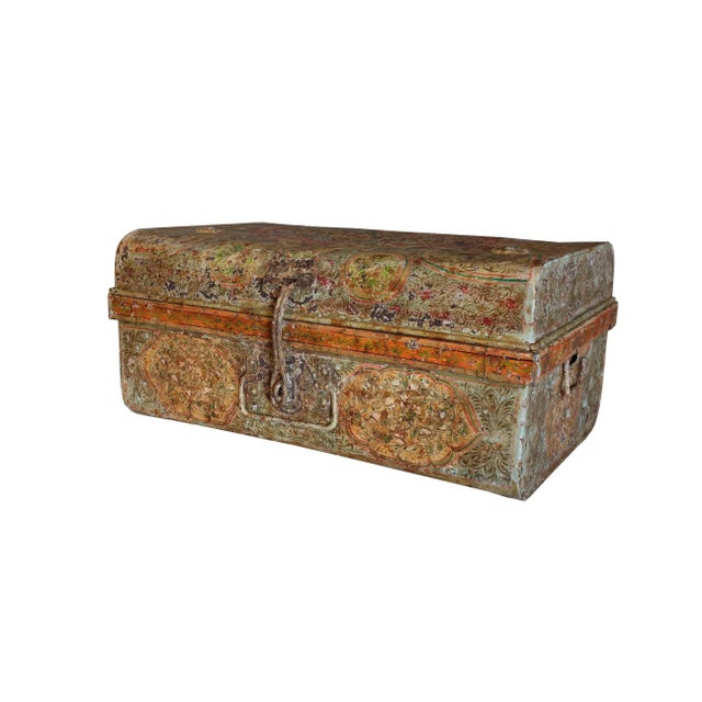 Antique Metal painted box For Sale - Image 9 of 12