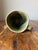 Matt Wright Studio Pottery Mug Signed and dated 2019 Green Color and Ribbed, Dented Design 5 3/8” width, 4” depth and 4”...