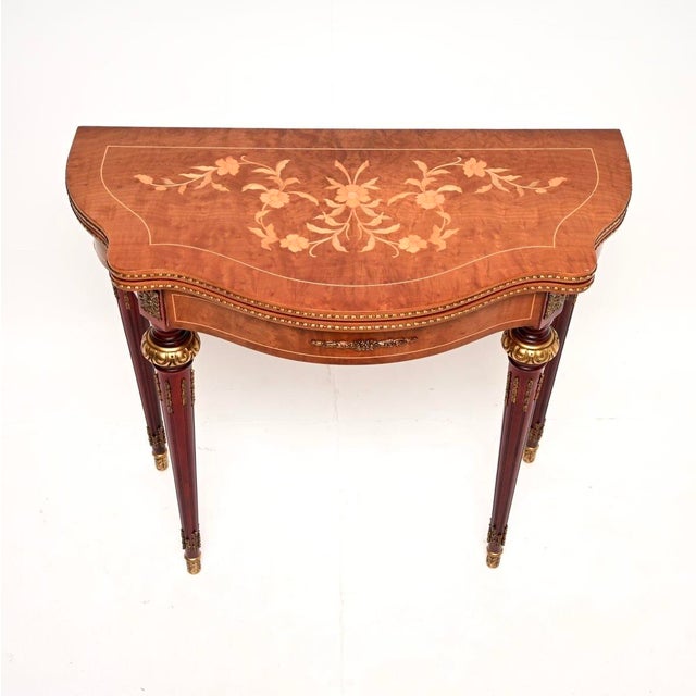 Antique French Inlaid Console Table, 1950 For Sale - Image 6 of 11