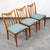Mid-Century Modern Mid Century Modern Dining Chairs Set 3 Solid Oak Keller Furniture Aqua Blue MCM For Sale - Image 3 of 12