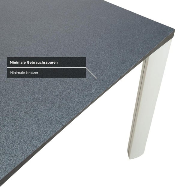 Gray Dark Grey Dining Table with Silver Legs from Rosenthal For Sale - Image 8 of 14